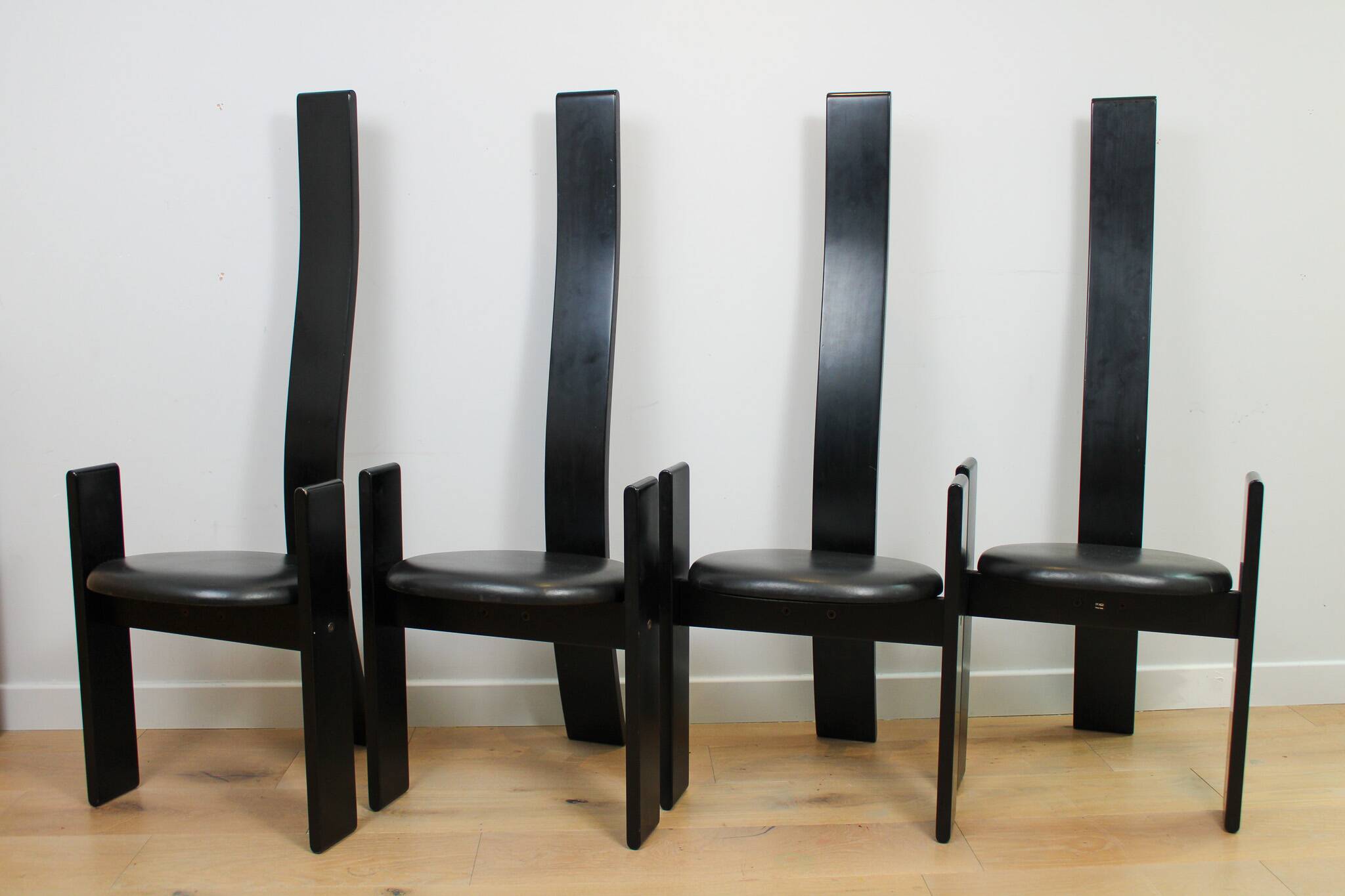 Set of 4 dining chairs model 'Golem' designed by Vico Magistretti for Poggi