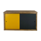 Yellow and black row with 2 sliding doors