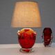 Red crystal glass lamp by Börne Augustsson for Åseda