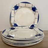 6 Earthenware Flat Plates by DIGOIN SARREGUEMINES EFEL model