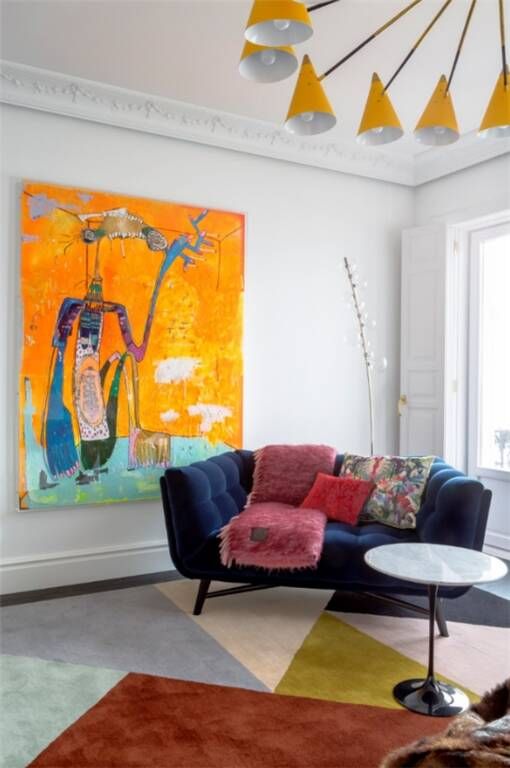 Mid-Century Modern Italian Yellow Lacquered Metal and Brass Pendant Lamp
