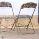 2 folding chairs with CHAISOR flower tapestry