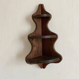 Wooden wall corner shelf