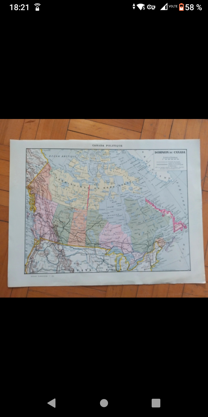 Old political map of Canada Larousse
