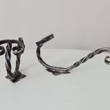 Pair of hooks wall coat rack 50/60s