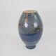 Large blue glazed ceramic vase signed under the base