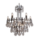 Sciolari chandelier `Ovali` 12 lights, silver with optical crystals, 1970`s ca, Italian, Rewired
