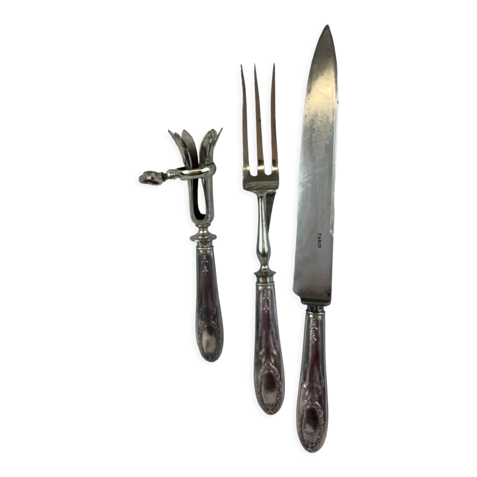 Old leg of lamb service, in silver made in France