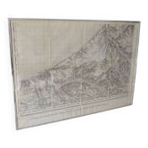 Old Framed General Staff Map: Dieppe