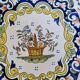 Decorative plate in Rouen earthenware, 19th century
