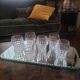 Set of 10 faceted glasses, pressed-molded glass, circa 1950–1960