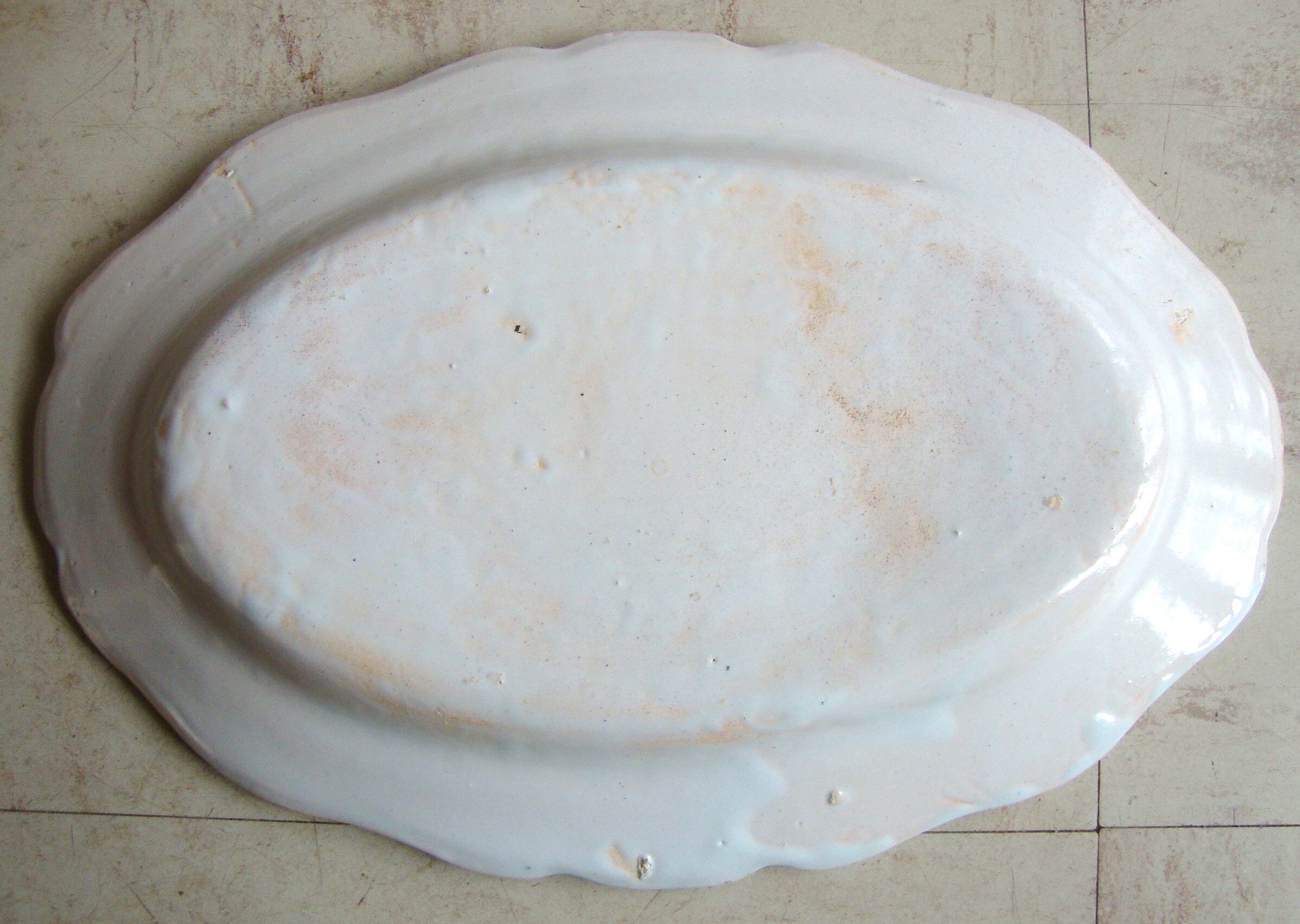 Oval earthenware dish Quimper old 19th