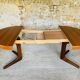 Extendable Scandinavian style dining table with double elongations by Maison Ducau, Circa 1970