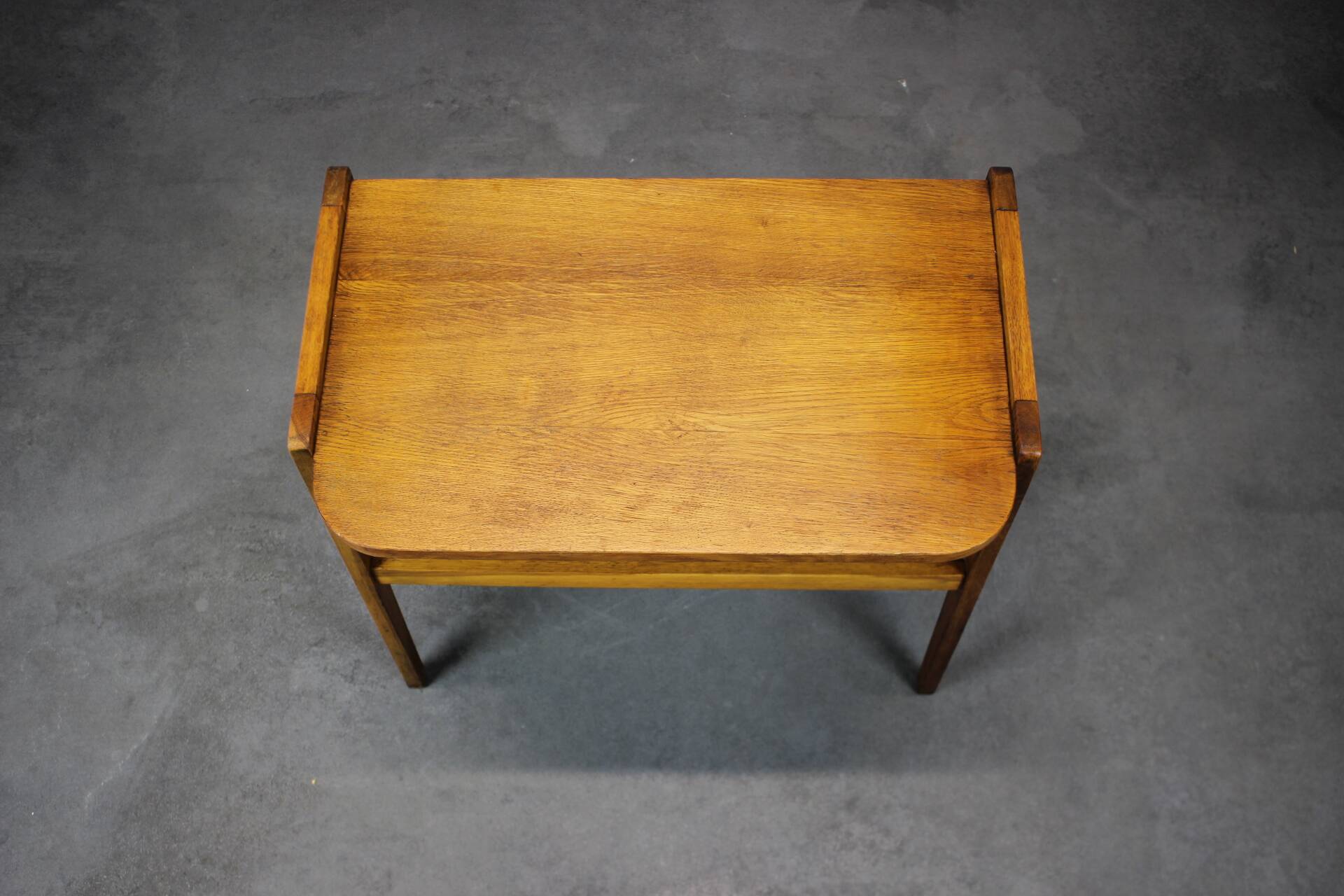 1960s oak side table, Czechoslovakia
