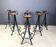 Tabourets de bar en fer forgé brutaliste vintage, années 1960 - ensemble de 6