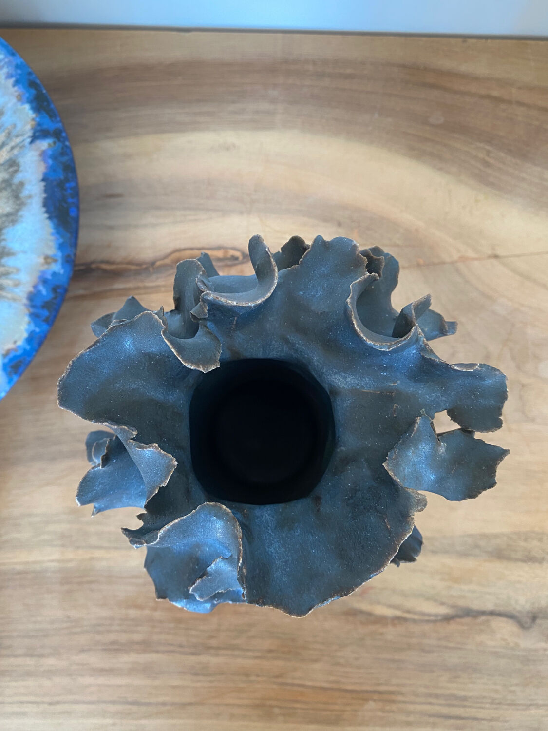 Blue contemporary ceramic vase