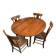 Table 6 pieds ouvrante en noyer 19ème
