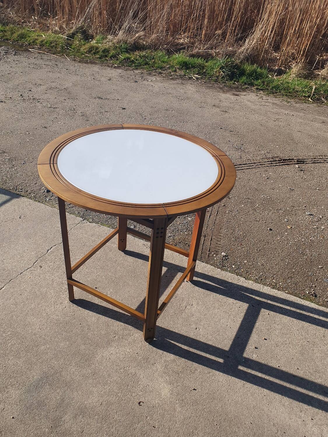 Table d'appoint italienne vintage Giorgetti Galaxy en bois blanc