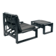 Chaises longues brutalistes avec repos-pieds de Sonja Wasseur, années 1970