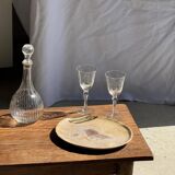 Petrified wood catchall or dish, beige with a brown spot in the centre, D24-27 -377.