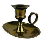 Vintage brass candlestick, rat of the cellar.
