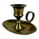 Vintage brass candlestick, rat of the cellar.