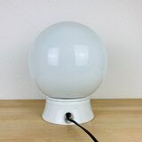 Lamp opaline globe and ceramic wall or ceiling lamp