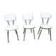 3 anciennes chaises en formica blanc