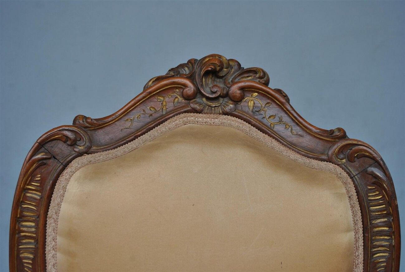 Set of 6 chairs style Louis XV Walnut end XIX