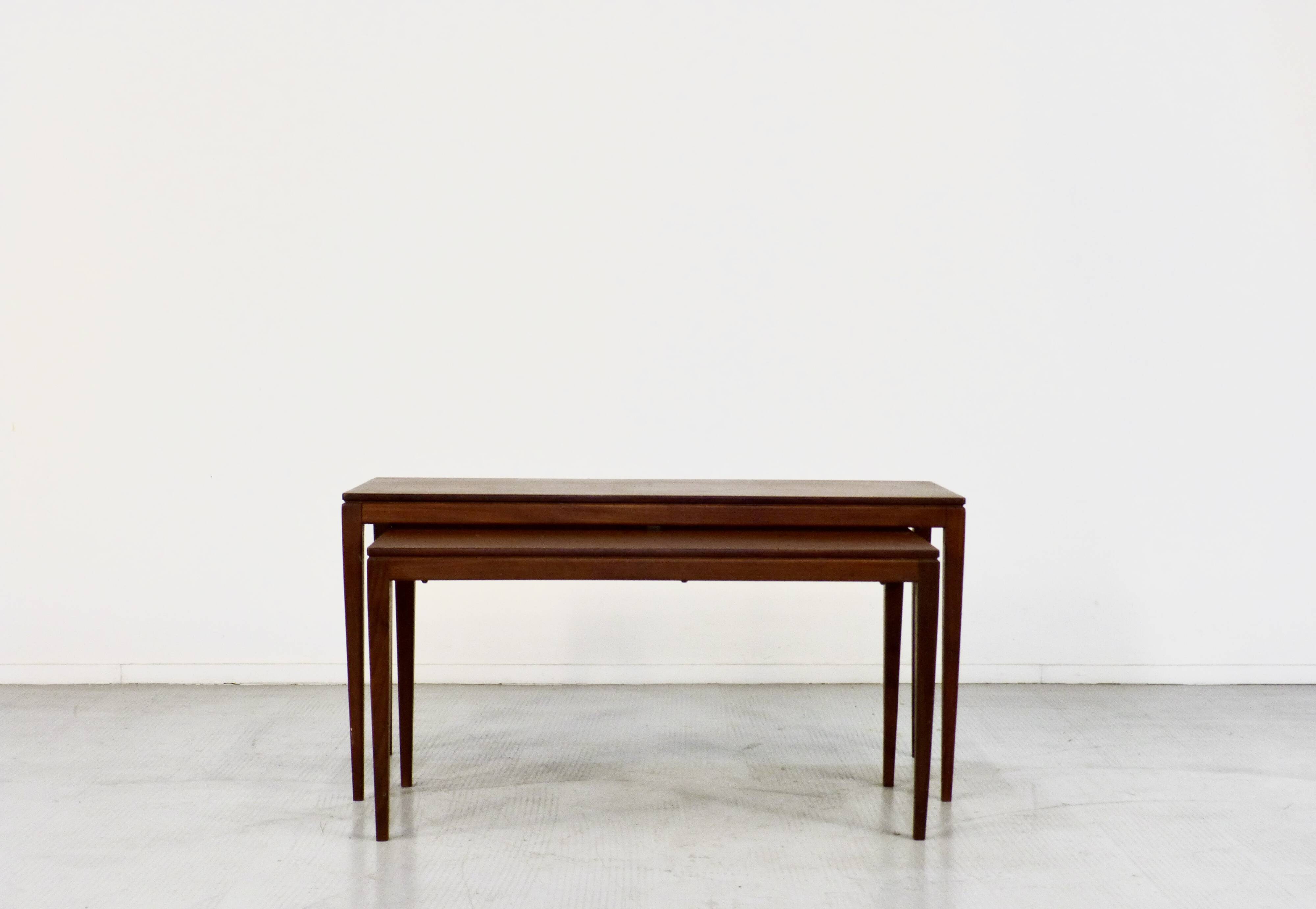 Tables gigognes en teck, style milieu du siècle, années 1960, lot de 2