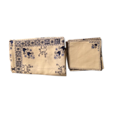 Vintage embroidered tea tablecloth