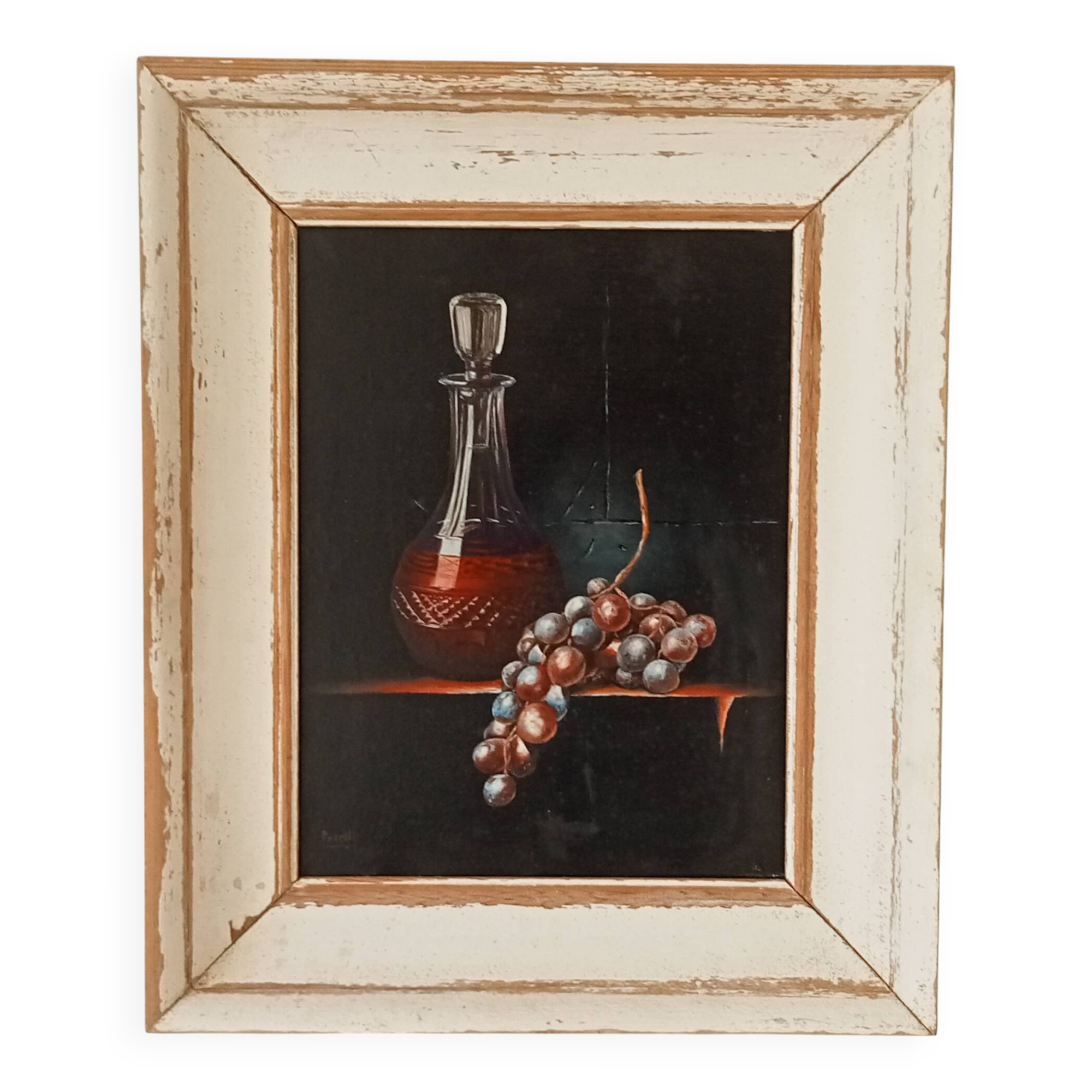 Still life table, oil on canvas, signed Pacetti