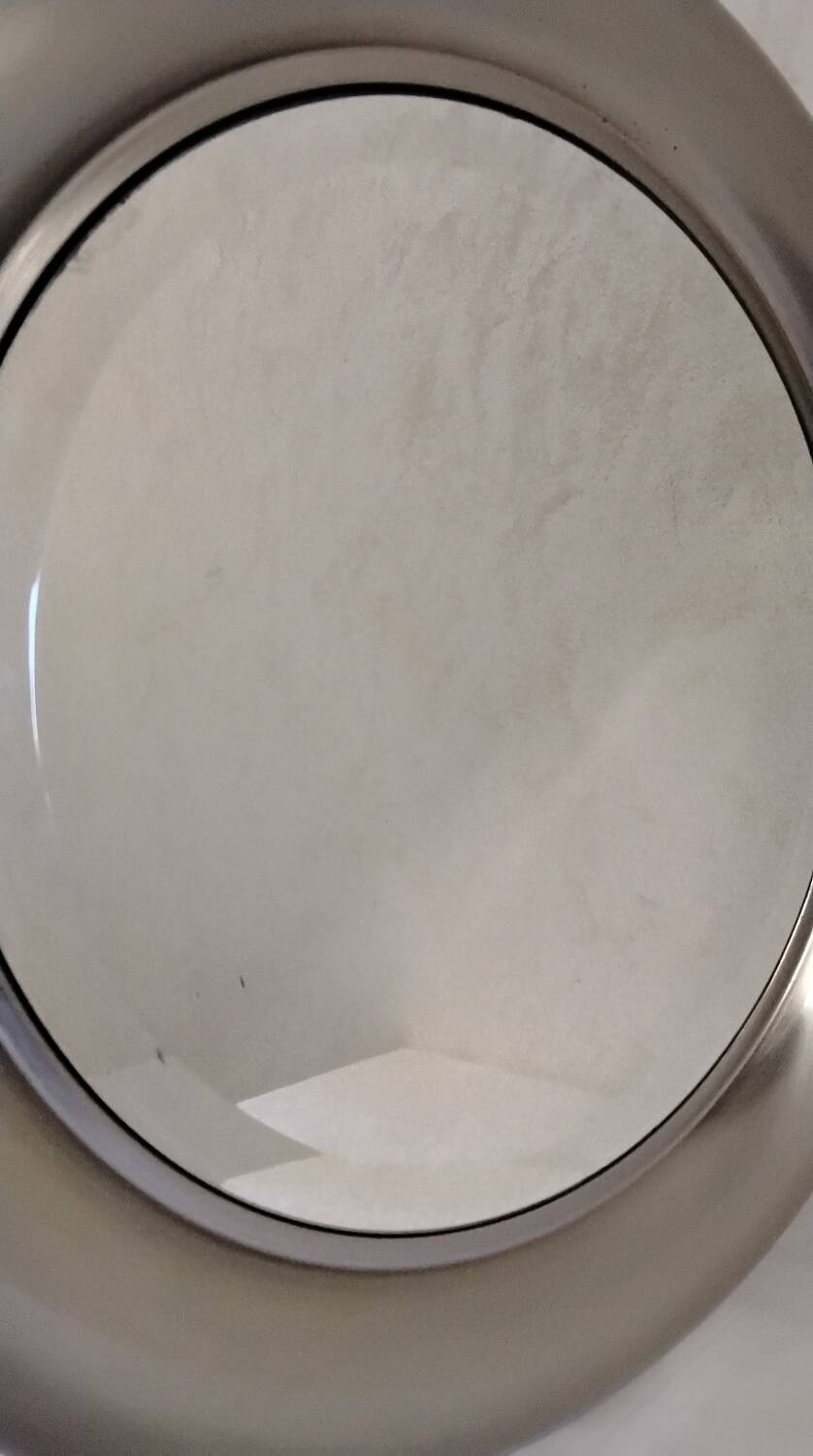 Reggiani round mirror in vintage chrome metal