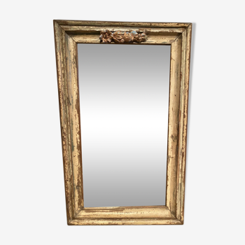 Miroir en bois polychrome