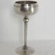 Silver Metal Liquor Set Consisting Of Six Stemmed Glasses On Their Tray