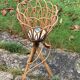 Vintage rattan and wicker plant holder