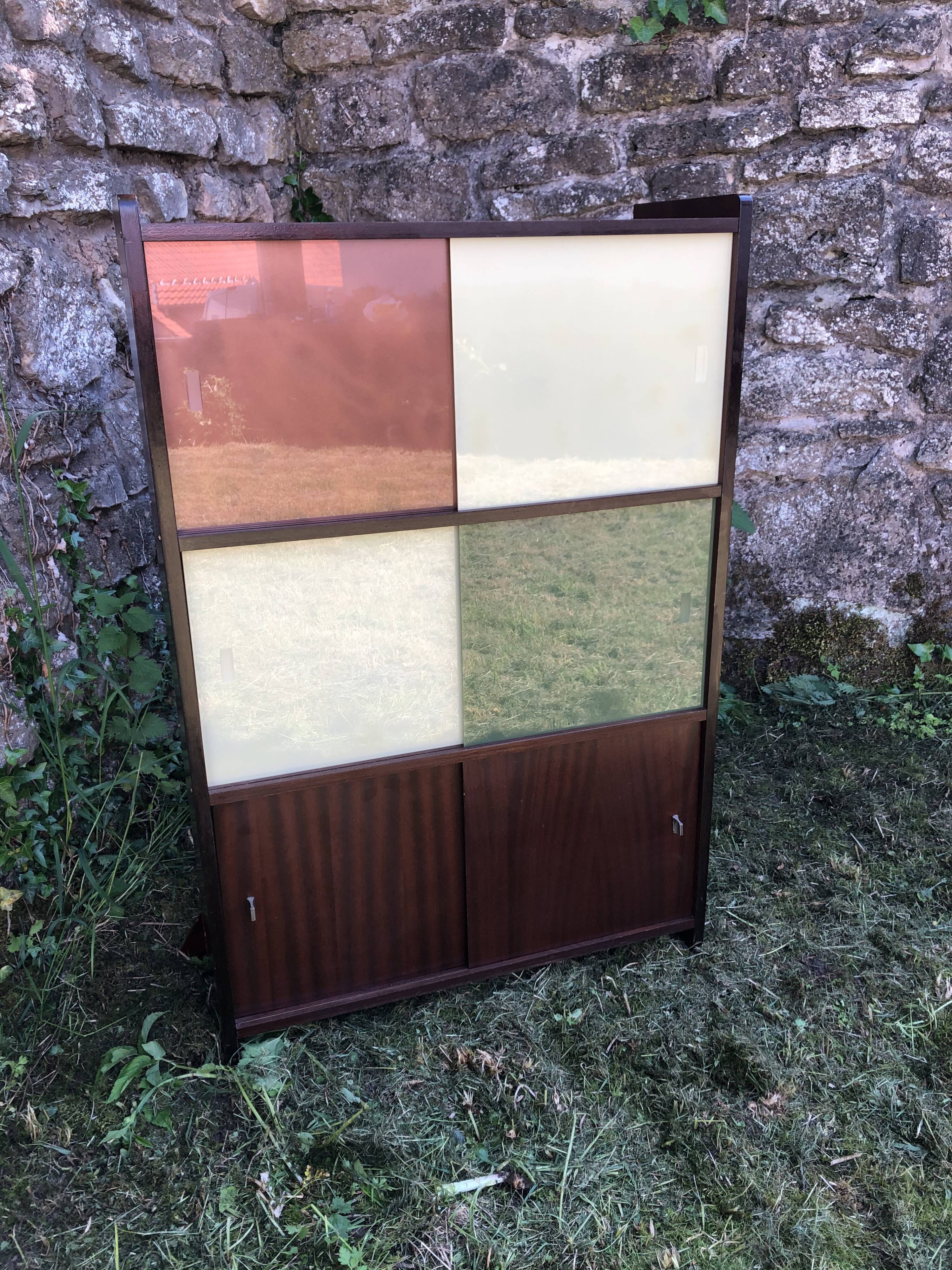 Furniture style Oscar storage showcase vintage library 70s