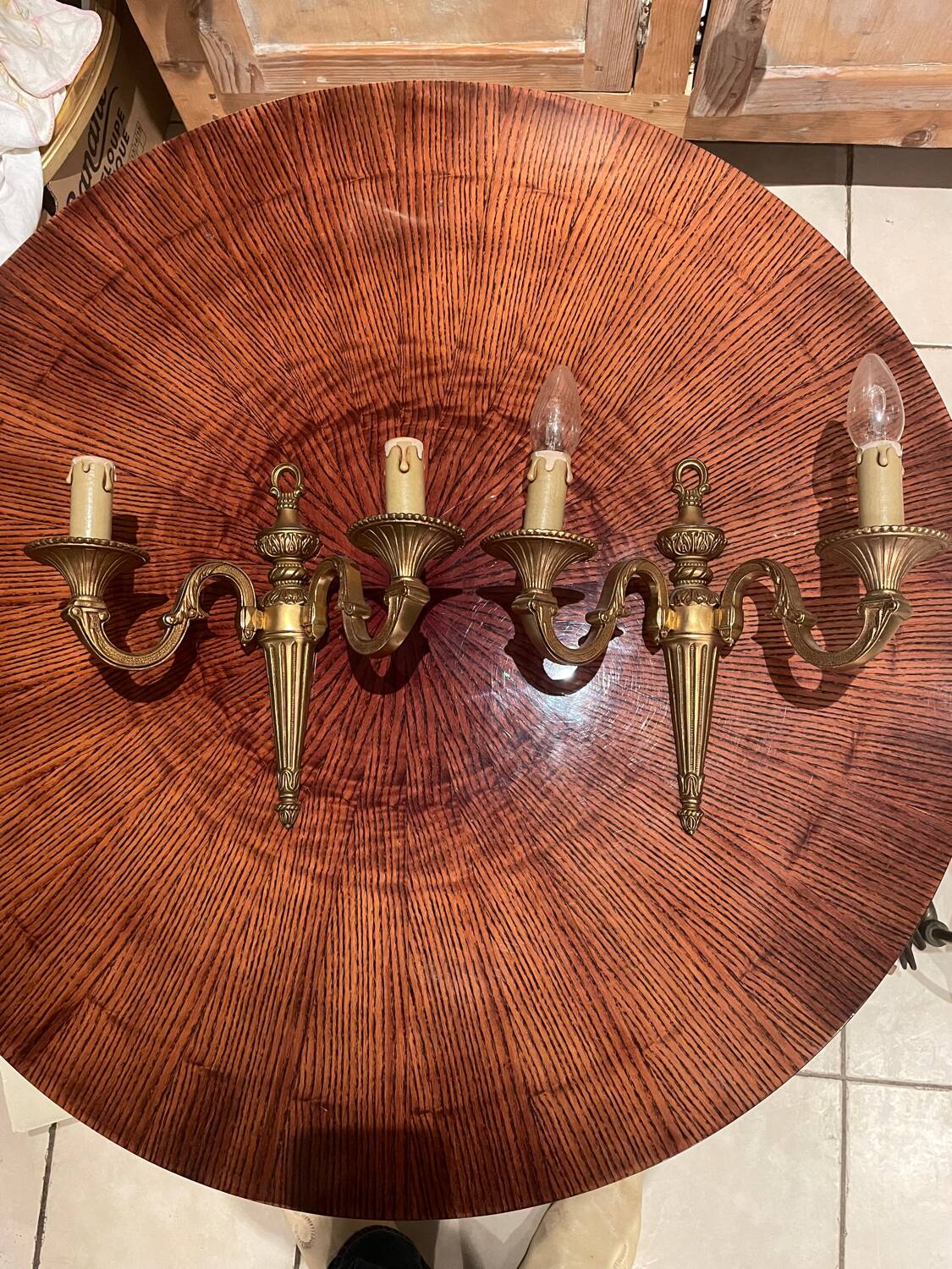 Paire applique bronze style empire design Péris Andreu