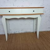 vintage relooked solid birch console