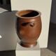 Very large glazed brown terracotta pot with two handles H41 D30