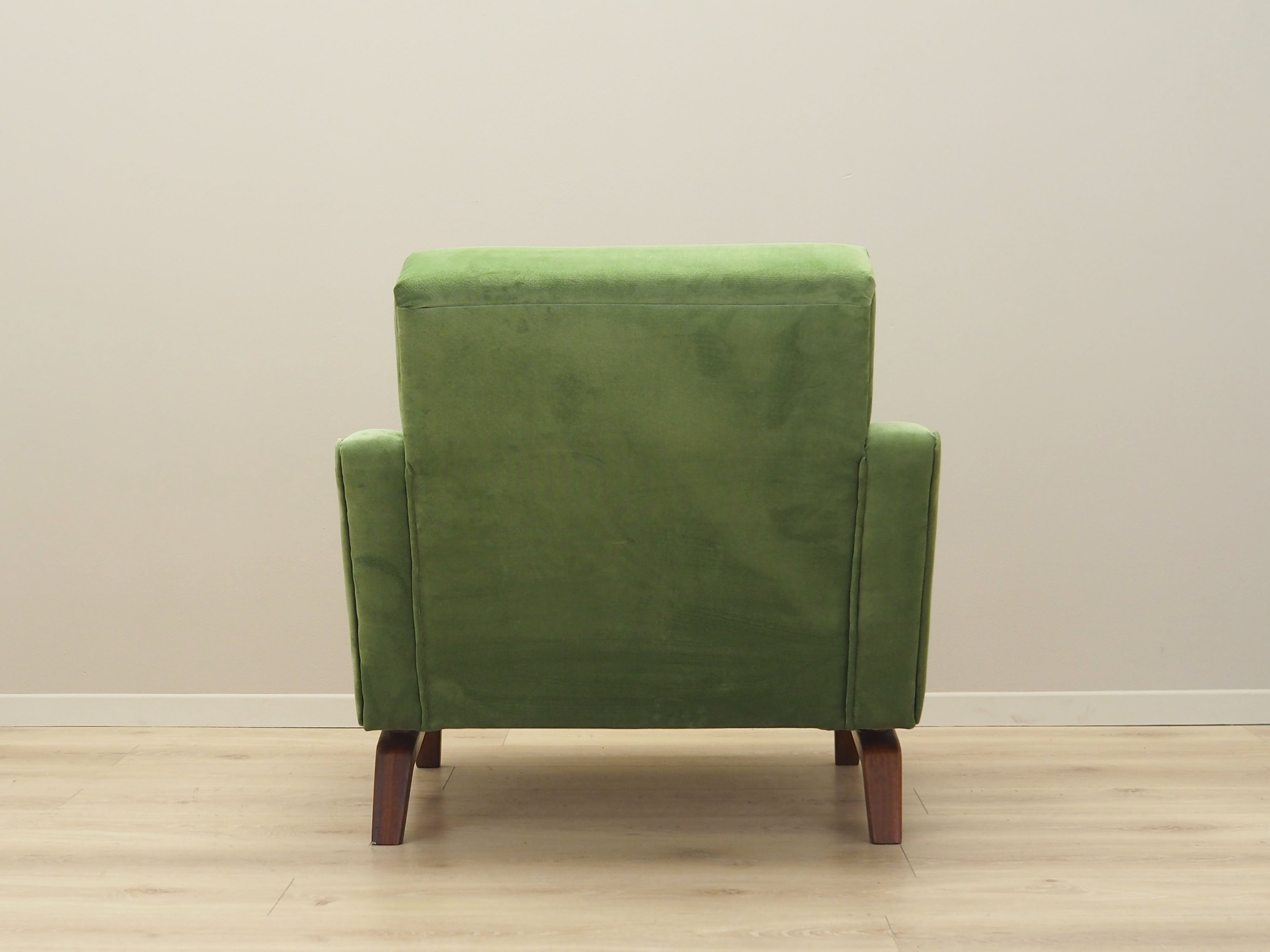 Fauteuil vert, design danois, années 1970, fabriqué au Danemark