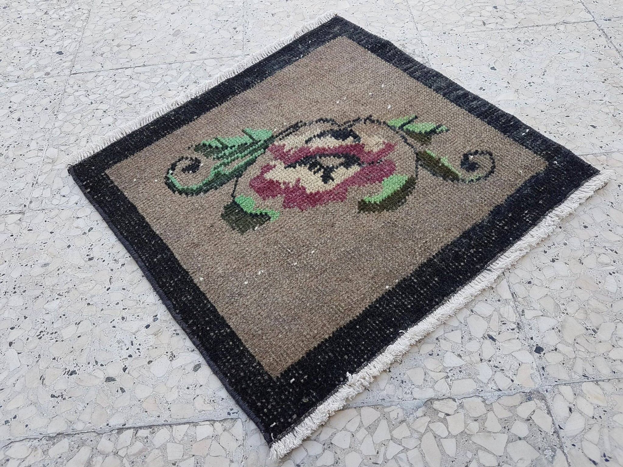 Small vintage decorative kilim rug 54x50 cm