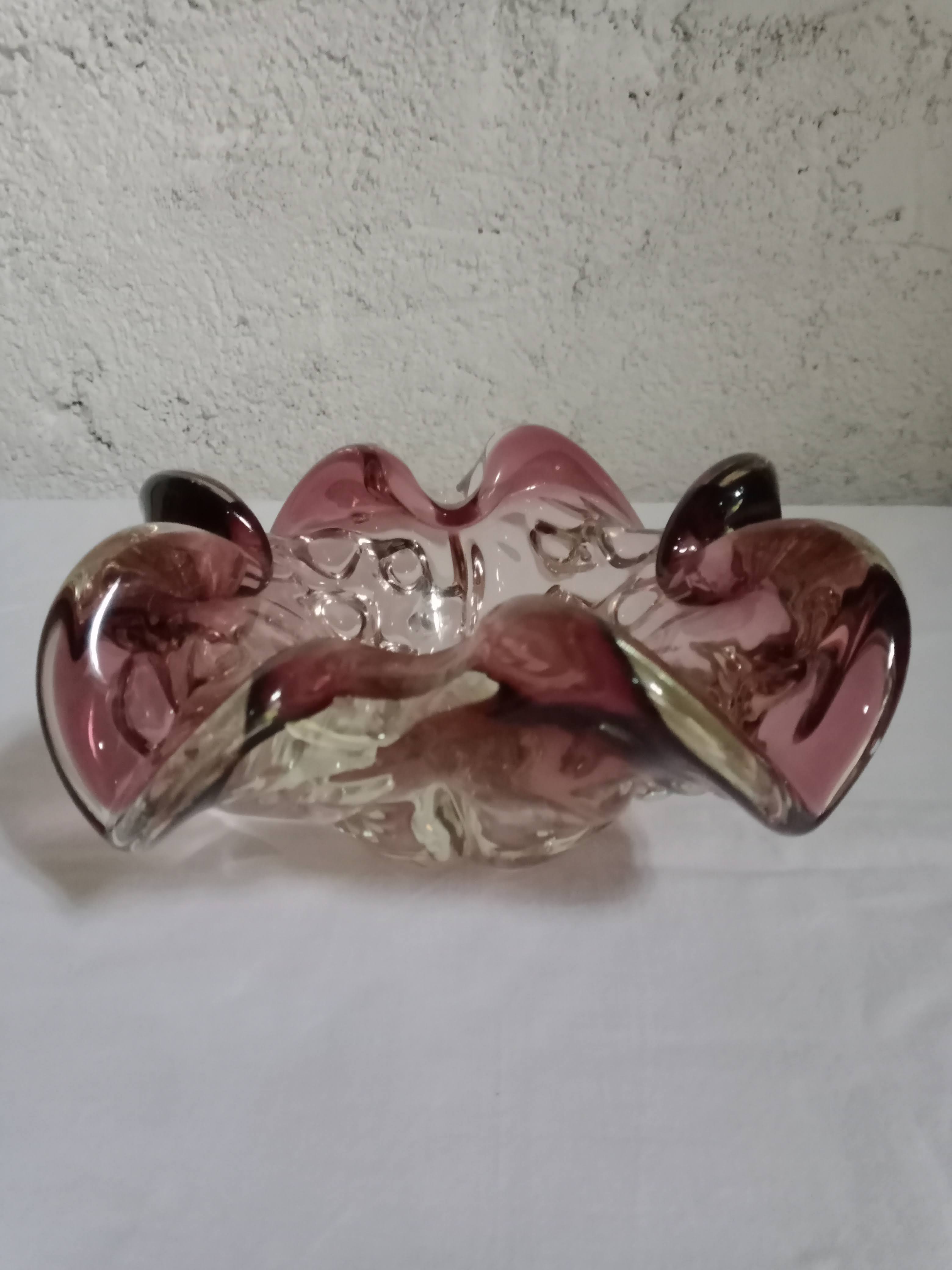 vintage purple glass ashtray