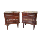 Pair of Vintage Wooden Nightstands: Mid-Century Modern Bedside Tables