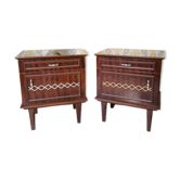 Paire de tables de chevet vintage en bois : tables de chevet modernes du milieu du siècle