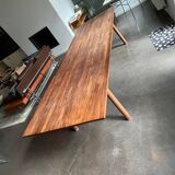 Large parquet effect dining table