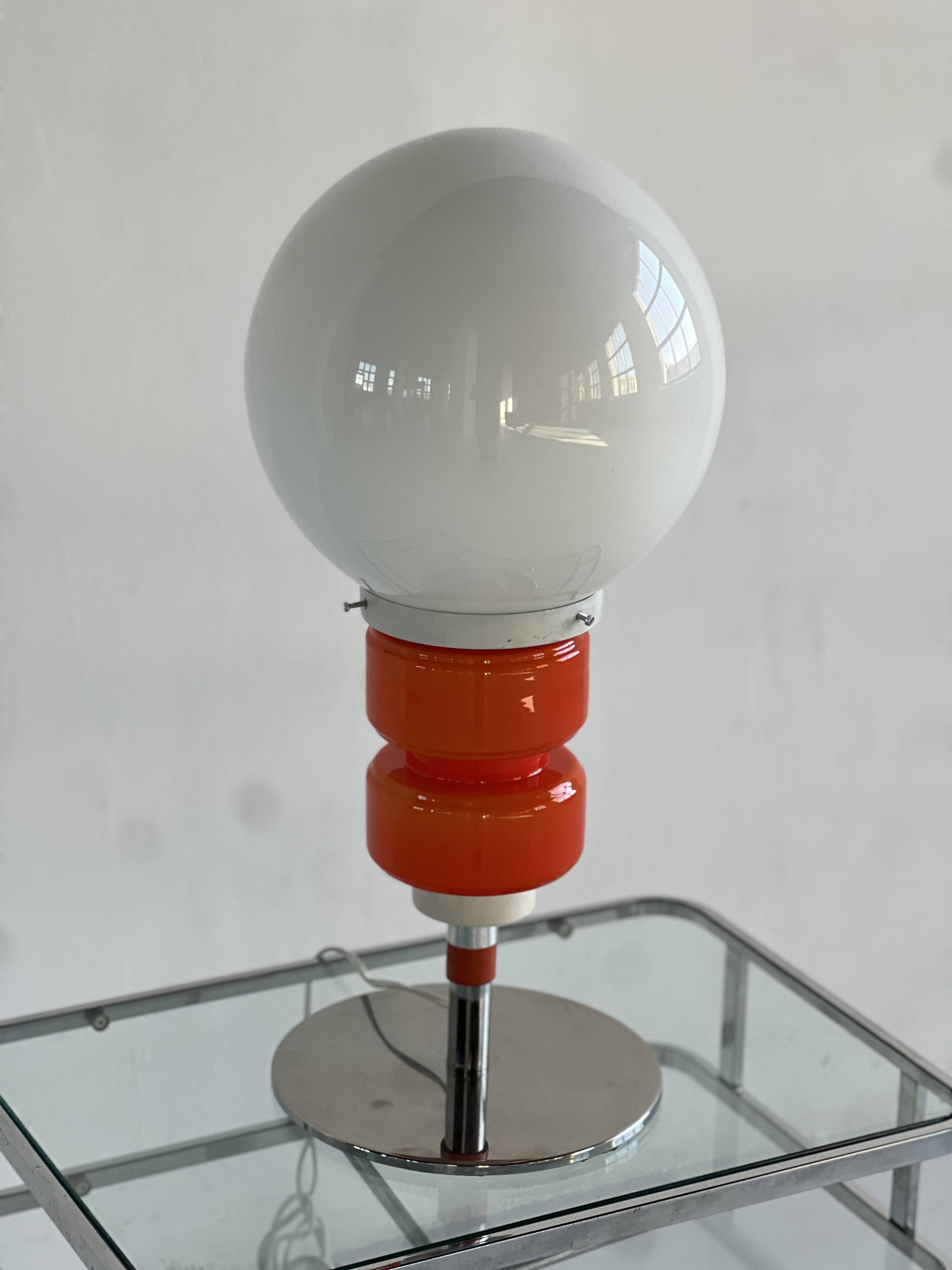 Italian Orange And Metall Floor Lamp, Italy, 1970's
