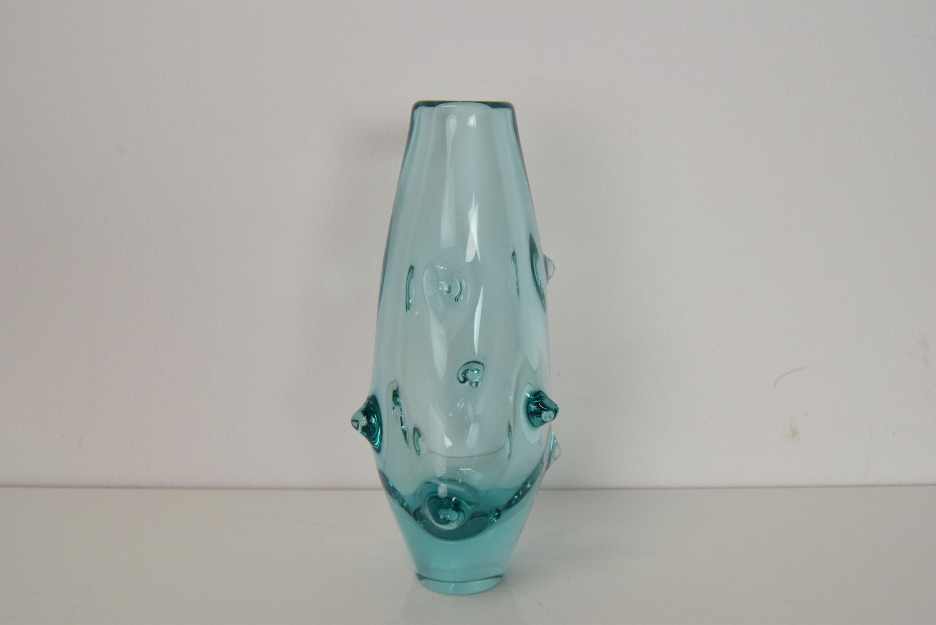 Vintage Glass Vase by Miroslav Klinger for Zelezny Brod Glasswork,1960's.