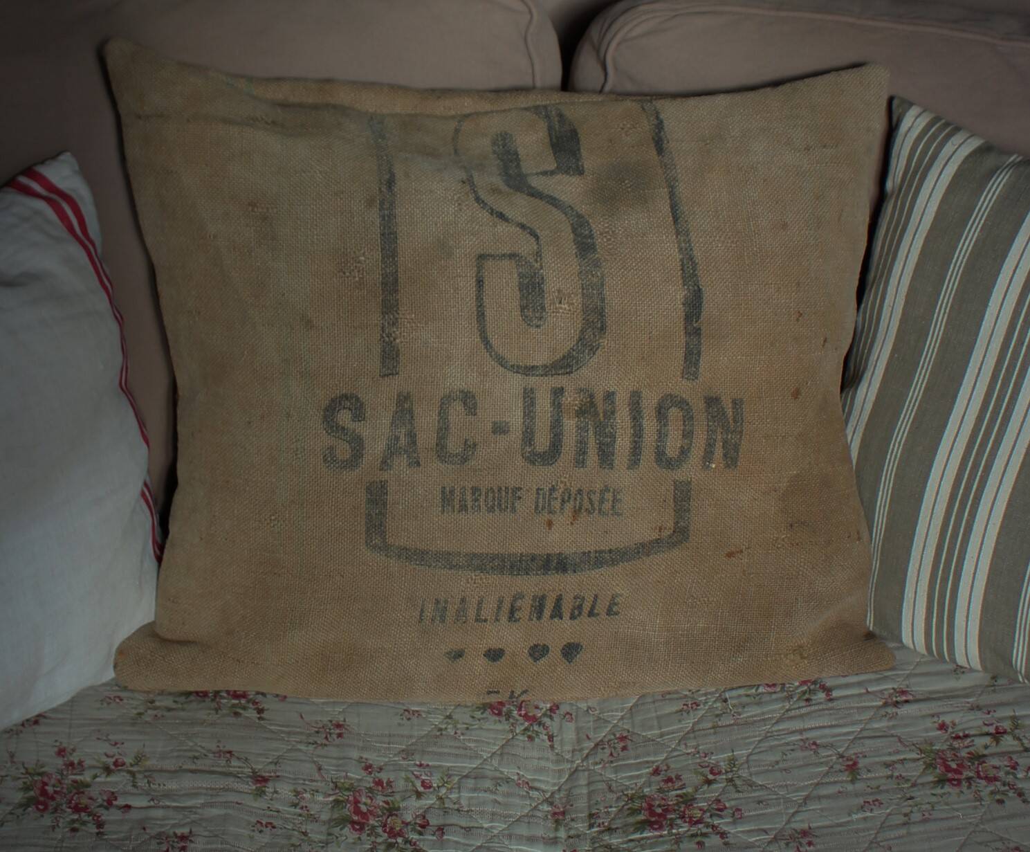 Burlap Cushion