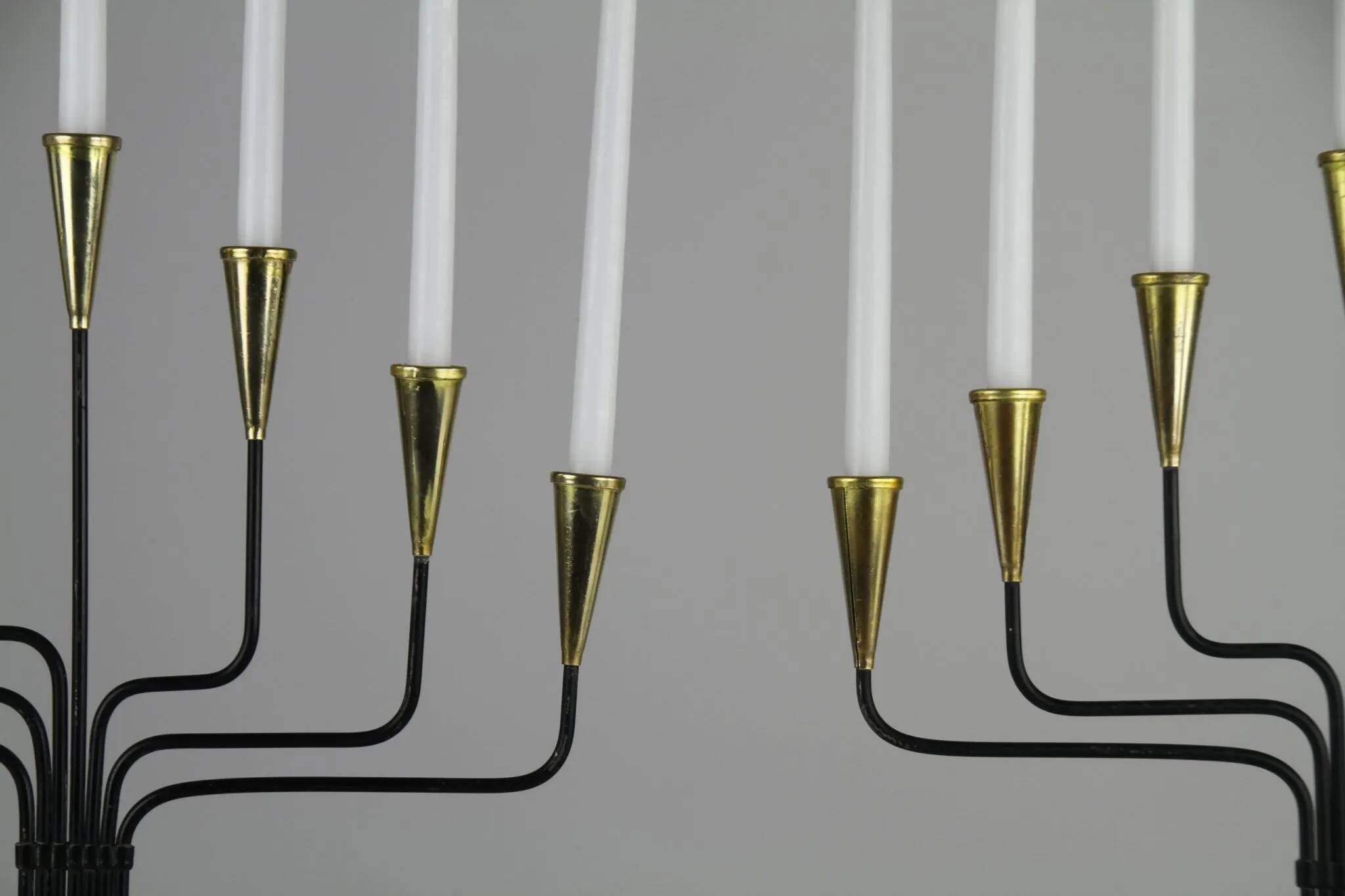 Pair of Seven-Candle Candelabras — Gunnar Ander for Ystad-Metall, Sweden, 1960s